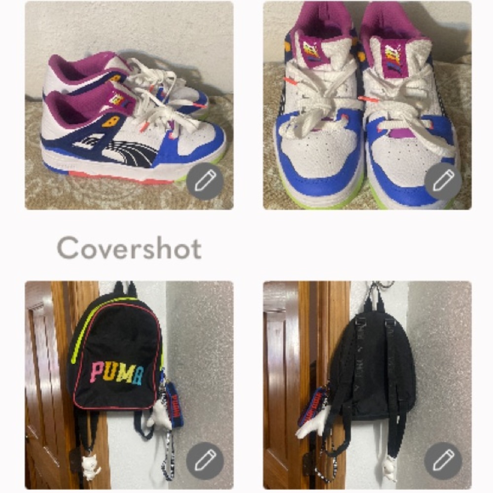 Puma leather👟sz7+PUMA Mini Backpack🌈🎒Multi🔑⛓x4 SET